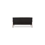 Baxton Furniture Studios Mid-Century Modern Scandinavian Style Faux 3 Seater Leather Wooden Sofa, Dark Brown
