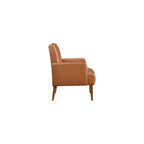 Lexicon Accent Chair Faux Leather Living Room Chair Modern Armchair with Solid Wood Frame and Thick Cushion, Reading Chair Comfy Chair for Bedroom, Living Room, Waiting Room, Retro Brown
