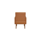 Lexicon Accent Chair Faux Leather Living Room Chair Modern Armchair with Solid Wood Frame and Thick Cushion, Reading Chair Comfy Chair for Bedroom, Living Room, Waiting Room, Retro Brown
