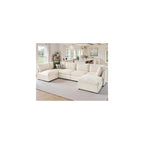 Jocisland Oversized Cloud Couch Sectional, U-Shaped Modular Couch, Beige