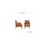 Lexicon Accent Chair Faux Leather Living Room Chair Modern Armchair with Solid Wood Frame and Thick Cushion, Reading Chair Comfy Chair for Bedroom, Living Room, Waiting Room, Retro Brown