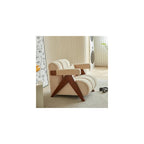 Living Room Single Sofa Chair Lamb's Wool Cream Balcony Lounge