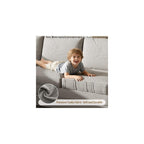 115.2'' Sleeper Sofa Bed King, Sherpa Fleece Sectional Sofa, Light Grey