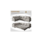 115.2'' Sleeper Sofa Bed King, Sherpa Fleece Sectional Sofa, Light Grey