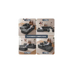 Mangodan 110" Oversized Sectional Boneless Couch, U Shaped Sectional Couches for Living Room, Modular Sectional Sofa Bed with Deep Seat, Comfy Cloud Couch Sofa, No Assembly Required (Gray, 5 Seater)