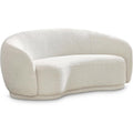 Meridian Furniture 693Cream-L Hyde Collection Modern | Contemporary Boucle Fabric Upholstered Loveseat, Cream, 64" W x 38" D x 27.5" H