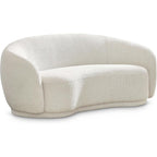 Meridian Furniture 693Cream-L Hyde Collection Modern | Contemporary Boucle Fabric Upholstered Loveseat, Cream, 64" W x 38" D x 27.5" H
