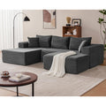 Mangodan 110" Oversized Sectional Boneless Couch, U Shaped Sectional Couches for Living Room, Modular Sectional Sofa Bed with Deep Seat, Comfy Cloud Couch Sofa, No Assembly Required (Gray, 5 Seater)